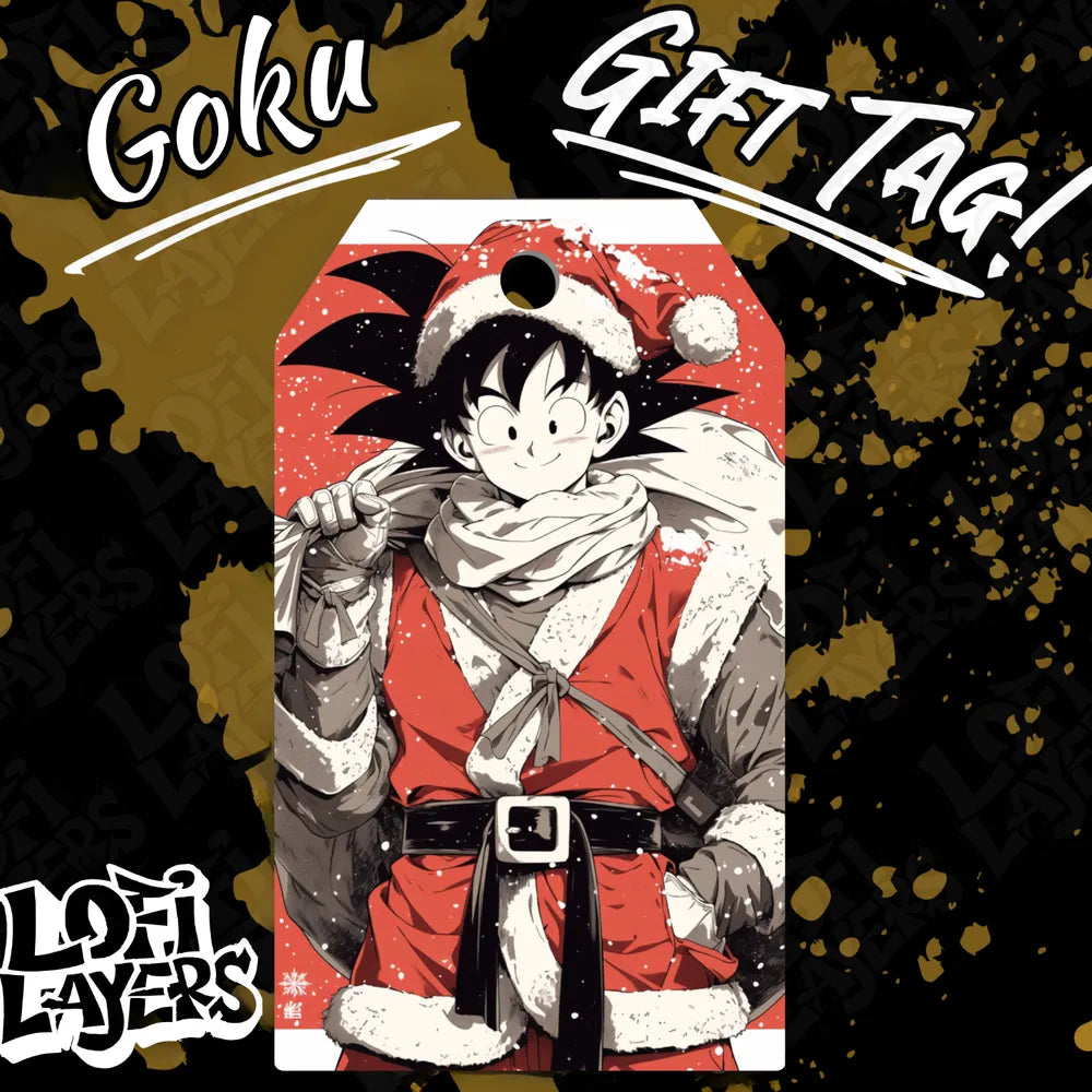 Goku Santa Gift Tag Hueforge